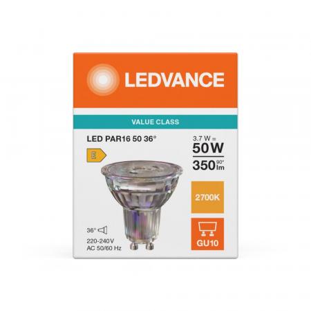 Ledvance GU10 PAR16 LED Spot 36° 3.7W wie 50W 2700K warmweißes Licht