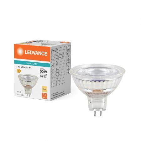 Ledvance GU5.3 MR16 36° 6,1W wie 50W 3000K warmweißer LED-Strahler