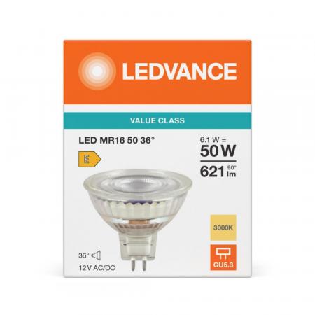 Ledvance GU5.3 MR16 36° 6,1W wie 50W 3000K warmweißer LED-Strahler