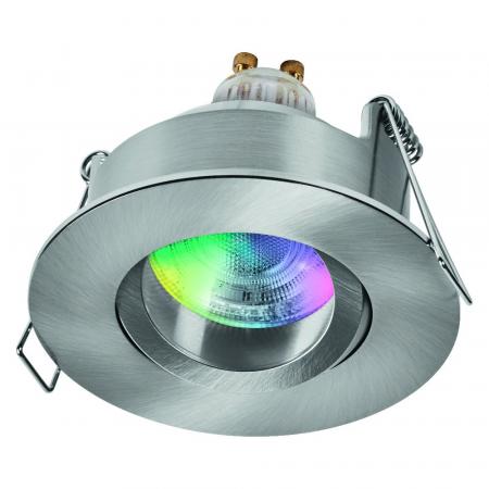 OSRAM SMART+ MATTER LED Spot Recess GU10 IP65 Adjustable 4,7W RGBW Satin Nickel Einbaustrahler - Einbaudurchmesser 68mm, Einbautiefe 115mm