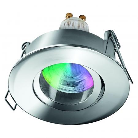 OSRAM SMART+ MATTER LED Spot Recess GU10 IP65 Adjustable 4,7W RGBW Chrome Einbaustrahlerr - Einbaudurchmesser 68mm, Einbautiefe 115mm