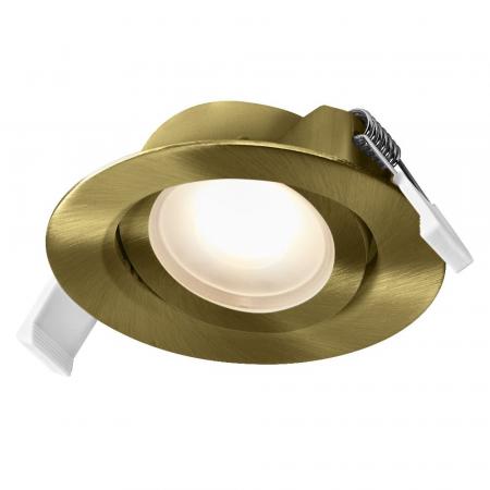 3er Set OSRAM Spot Set Recess Adjustable 4,9W 827 120° Green Brass LED Einbaustrahler - Einbaudurchmesser 75mm, Einbautiefe 40mm