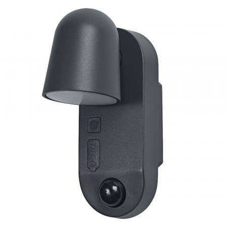 OSRAM ENDURA Style USB Adjustable Round Sensor IP54 Dark Grey Akku Außenwandleuchte