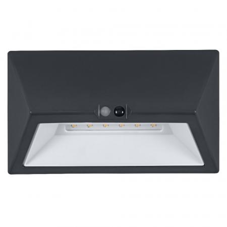 OSRAM ENDURA Style USB Wall Step Wide Sensor IP44 Dark Grey Akku LED Außenwandleuchte mit Bewegungsmelder