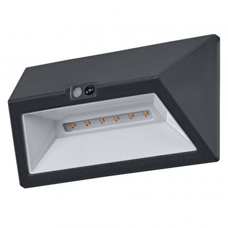 OSRAM ENDURA Style USB Wall Step Wide Sensor IP44 Dark Grey Akku LED Außenwandleuchte mit Bewegungsmelder