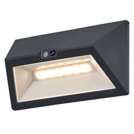OSRAM ENDURA Style USB Wall Step Wide Sensor IP44 Dark Grey Akku LED Außenwandleuchte mit Bewegungsmelder