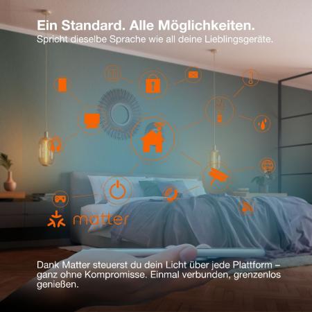 OSRAM SMART+ Matter LED Spot GU10 WiFi 4,7W warmweiss bis kaltweiss tunable white - dimmbar, Matter over WiFi, steuerbar per App, Alexa, Google und Apple