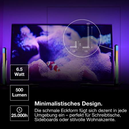 Osram SMART+ WIFI  TABLE CORNER Magic Tischleuchte RGBW Farbwechsel Remote Control Dimmbar Silber