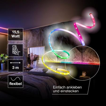 3 Meter Osram SMART+ WiFi Flex Magic LED-Strip RGB mit Fernbedienung oder per App steuerbar indoor IP20