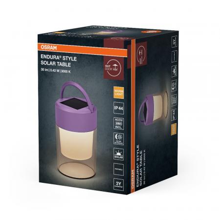 OSRAM ENDURA Style Solar Table IP44 Purple LED Solar Tischleuchte