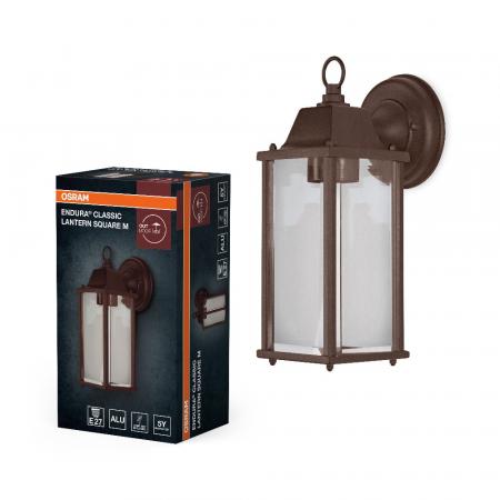 OSRAM ENDURA Classic Lantern Square M E27 Rusty Außenwandleuchte