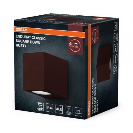 OSRAM ENDURA Classic Square Down Rusty Außenwandleuchte GU10 IP44