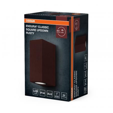 OSRAM ENDURA Classic Square UpDown Rusty Außenwandleuchte GU10 IP44