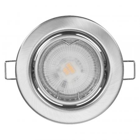 3er Set OSRAM GU10 Spot Set Recess Adjustable 4,5W 827 Satin Nickel LED Einbaustrahler - Einbaudurchmesser 68mm, Einbautiefe 100mm