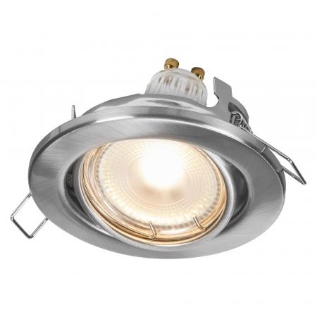 3er Set OSRAM GU10 Spot Set Recess Adjustable 4,5W 827 Satin Nickel LED Einbaustrahler - Einbaudurchmesser 68mm, Einbautiefe 100mm