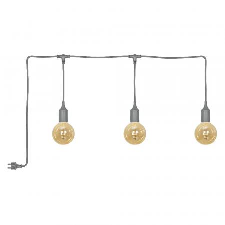OSRAM ENDURA Decor Portable Pendant Hängelampe 7m 3x4W E27 IP44 Grau