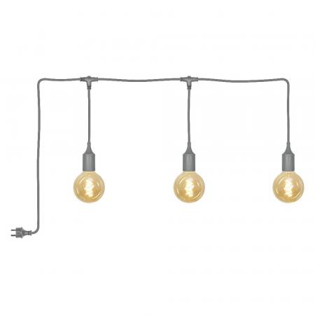 OSRAM ENDURA Decor Portable Pendant Hängelampe 7m 3x4W E27 IP44 Grau