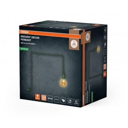 OSRAM ENDURA Decor Portable Pendant Hängelampe 5m 2,5W E27 IP44 Grün