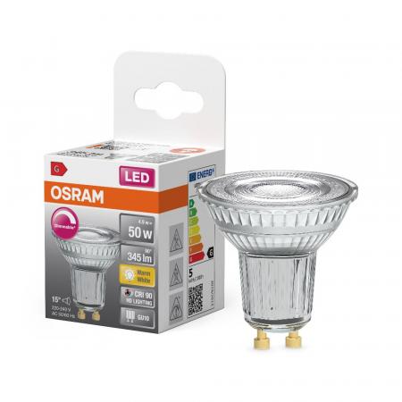 OSRAM GU10 LED Superstar PAR16 4,9W warmweiß 345lm 15° dimmbar – LED Strahler - sehr gute Farbwiedergabe