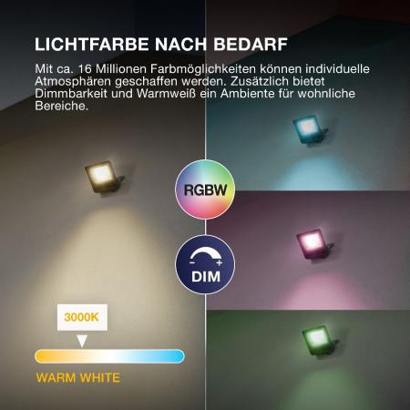 OSRAM SMART+ MATTER Floodlight 20W Multicolour IP65 Dunkelgrau