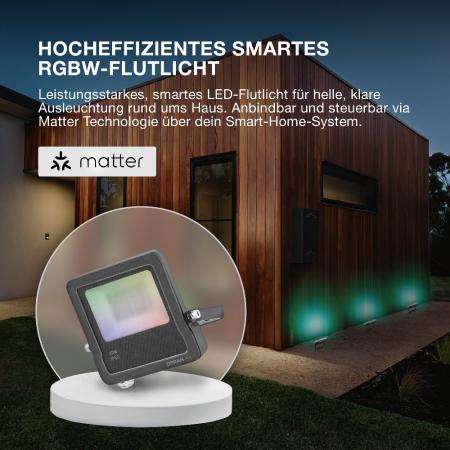 OSRAM SMART+ MATTER Floodlight 30W Multicolour IP65 Dunkelgrau