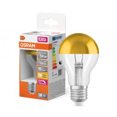 OSRAM E27 LED Superstar Classic A Mirror COB 7W warmweiß 700lm Gold – dimmbar