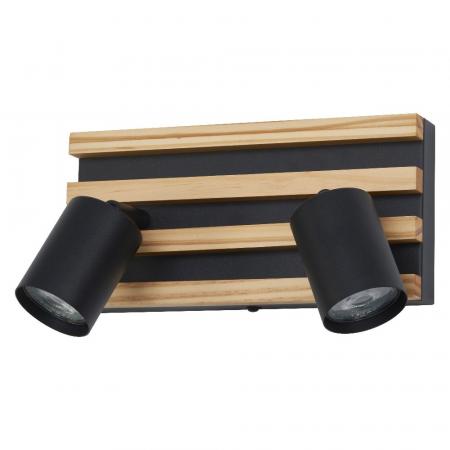 OSRAM Spot Acoustic 2x GU10 LED Spot Leuchte Schwarz Holz IP20 Wand Decke