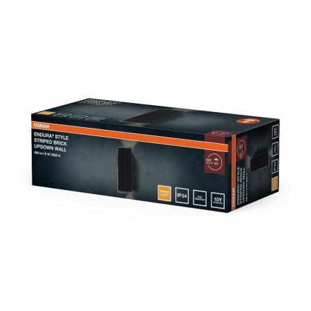 OSRAM ENDURA Style Striped Brick Wandleuchte Up Down 6W IP54 Dunkelgrau