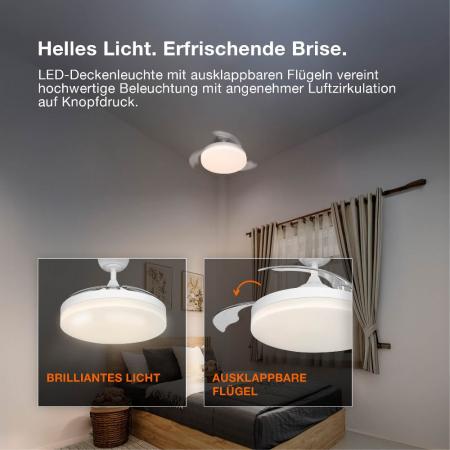 OSRAM Ceiling Fan Cierzo 1220 mm 60W CCT RGB Deckenventilator mit LED-Licht und Fernbedienung