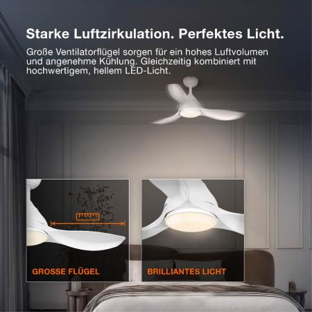 OSRAM Ceiling Fan Bise 48W CCT RGB Deckenventilator mit Licht 3000-6500K dimmbar