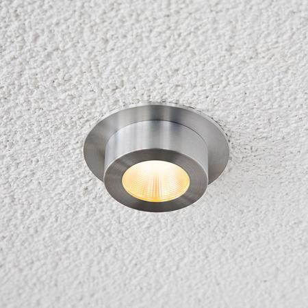 EVN P-LED Decken-Einbaustrahler mit warmweißem Licht & hoher Farbwiedergabe rund alu pol. IP20 6W 3000K 90Ra EinbauØ68