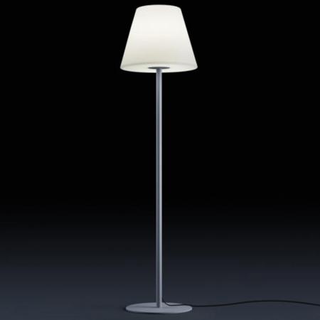 150cm In&OUT Stehleuchte Helestra MORIS mit Acryldiffusor Silbergrau & Weiß IP65