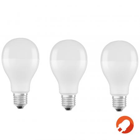 3er OSRAM E27  LED Lampe Value opalweiß mattiert 19W wie 150W warmweißes Licht 3000K