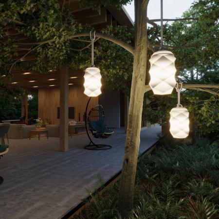 New Garden BITA mobile LED Hängeleuchte weiss/beige Akku RGB