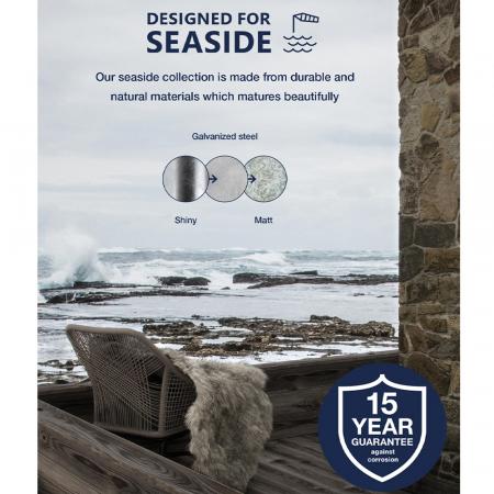 Moderne Außenwandleuchte Scorpius halbrund aus verzinktem Stahl