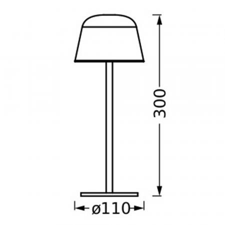 OSRAM Akku-Tischleuchte Style Table in Beige USB dimmbar IP54 In & Out - wiederaufladbarer Akku, stufenloses Dimmen, Lichthelligkeits-Memory-Funktion