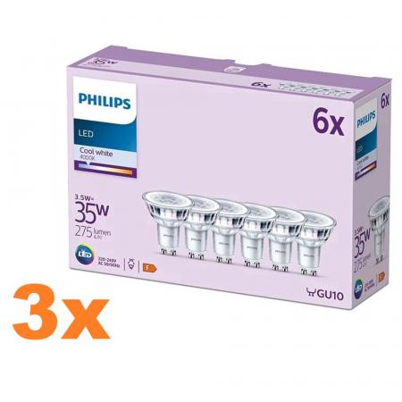18er Pack Philips LED Strahler 36°-Ausstrahlwinkel 3,5W wie 35W neutralweißes Licht mit 4000K - XXXL-Sparpack