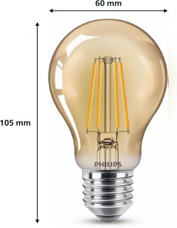 PHILIPS E27 Vintage LED Lampe Amber 3,1W wie 25 Watt extra warmweiss Filament 1800K