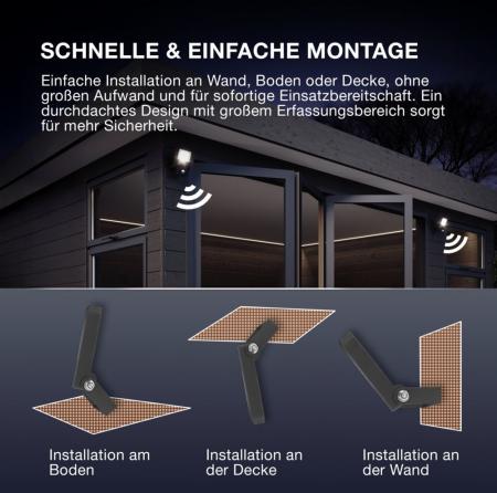 Osram LED Fluter Endura Flood Sensor 10W DG 4000K Neutralweiß IP65 grau