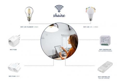 WiFi LED-Glühbirne E27 SHAIRE Filament 9W 806lm 2700K warmweißes Licht Sigor