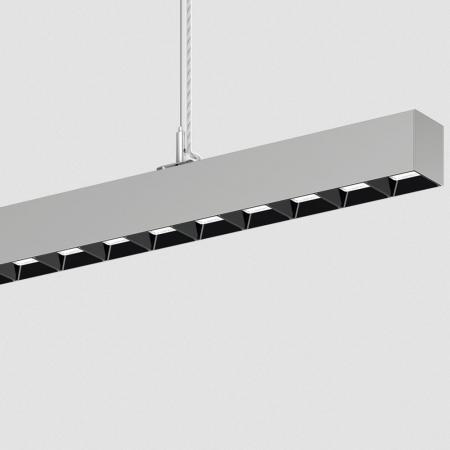 Siteco Silica 21 Hängeleuchte direkt/indirekt symmetrisch eng strahlend, ELDACON® L, Darklight-Reflektor, schwarz, 2700..6500K, UGR ≤ 19, DALI DT8, weißaluminium (RAL 9006)