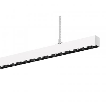 Siteco Silica 21 Hängeleuchte direkt/indirekt symmetrisch breit strahlend, ELDACON® L, Darklight-Reflektor, schwarz, Lichtfarbe 840, UGR ≤ 19, DALI 2, verkehrsweiß (RAL 9016)