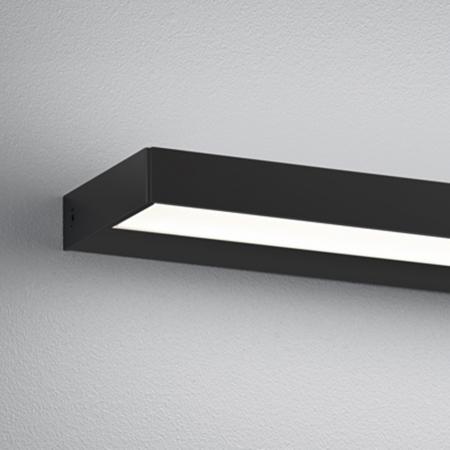 60cm Helestra SLATE LED Wandleuchte & Spiegelleuchte in matt Schwarz & Transparent satiniert