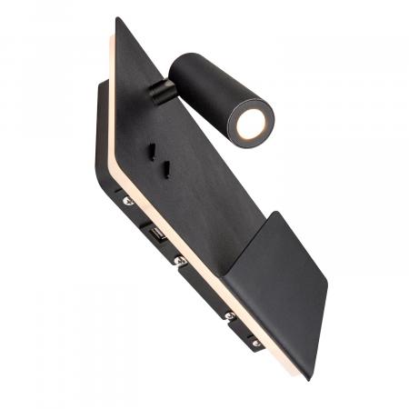 Bett- oder Leseleuchte SOMNILA SPOT schwarz inkl. LEDs Version rechts inkl. USB Anschluss Handyaufladung SLV 1003456