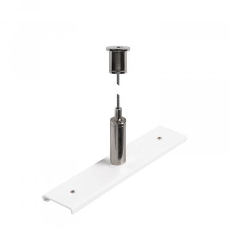 SLV 1006604 Schienenverstärkungsplatte mit Aufhängungsset 48V TRACK 3m Drahtseil weiß