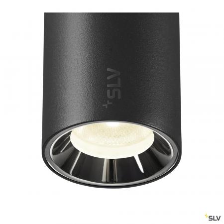 SLV 1006689 NUMINOS® XS, 48V Spot, rund, 4000 K, 8.7 W, DALI 2, 20°, matt schwarz / glänzend chrom