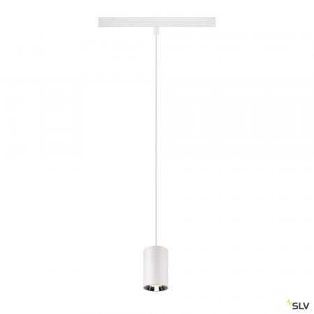 SLV 1006809 NUMINOS® XS, 48V Pendelleuchte, Pendellänge 150 cm, 4000 K, 40°, DALI 2, matt weiß / glänzend chrom
