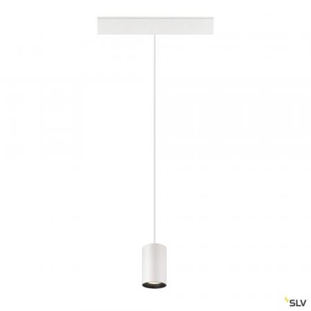 SLV 1006810 NUMINOS® XS, 48V Pendelleuchte, Pendellänge 150 cm, 4000 K, 55°, DALI 2, matt weiß / matt schwarz