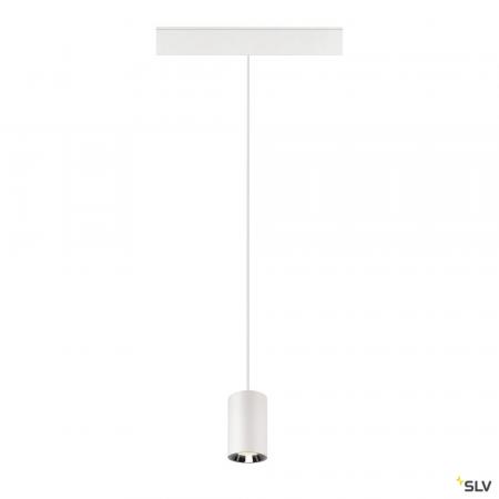 SLV 1006812 NUMINOS® XS, 48V Pendelleuchte, Pendellänge 150 cm, 4000 K, 55°, DALI 2, matt weiß / glänzend chrom