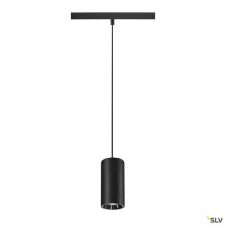 SLV 1006851 NUMINOS® S, 48V Pendelleuchte, Pendellänge 150 cm, 4000 K, 20°, DALI 2, matt schwarz / glänzend chrom